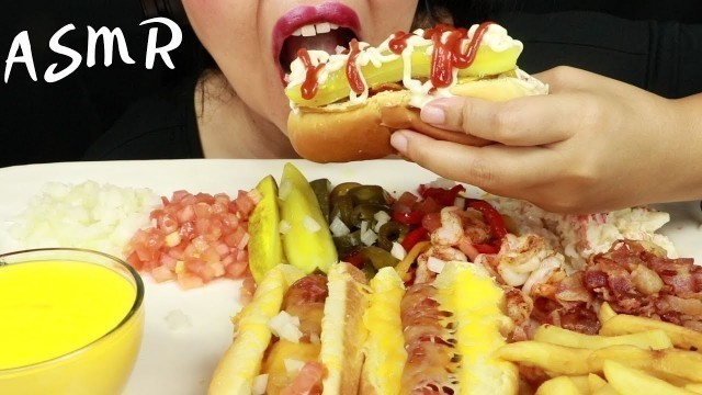 'HOMEMADE GOURMET HOT DOGS ~ MESSY EATING ~ ASMR (No Talking)'