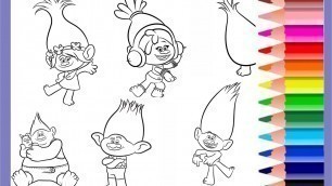 'Baby coloring TROLLS Cartoon coloring book Videos for kids. Videos for toddlers.'