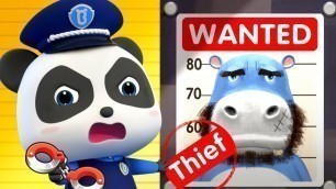 'Baby Panda Police Catches Thief | Kids Cartoon | Baby Cartoon | Baby Videos | Police Cartoon|BabyBus'