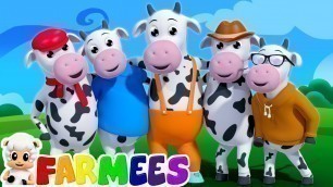 'five little cows | nursery rhymes | 3d rhymes | kids songs | farm song by Farmees'