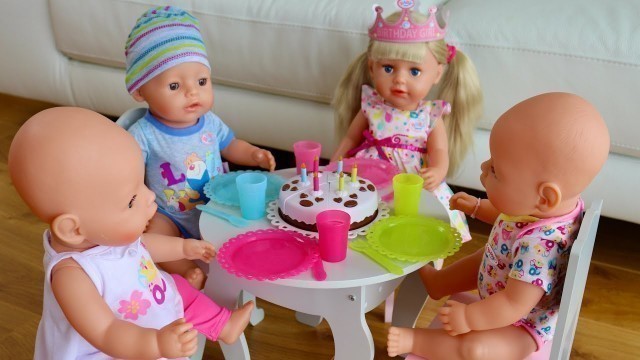 'Love & Care- Pretend play with Baby Dolls: Birthday party, feeding, changing, walking and Bedtime'