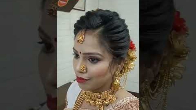 'New hairstyle, subscribe to Darshana Beauty parlour #makeup #marathiwedding #bride'