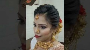 'New hairstyle, subscribe to Darshana Beauty parlour #makeup #marathiwedding #bride'