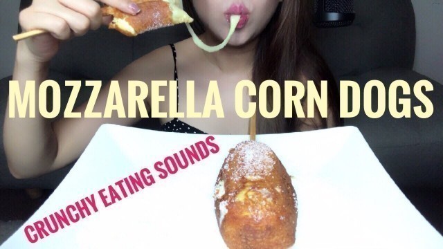 'ASMR Super Cheesy Mozzarella Corn Dogs | Cooking & Eating Sounds (No Talking)'