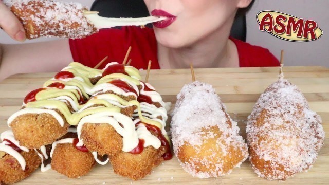 'ASMR: MOZZARELLA CHEESE & SAUSAGE CORN DOGS 