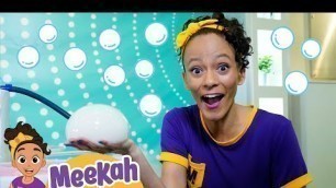 'Meekah Plays With Bubbles At Bubble Pop! | Blippi and Meekah | Educational Videos for Kids'