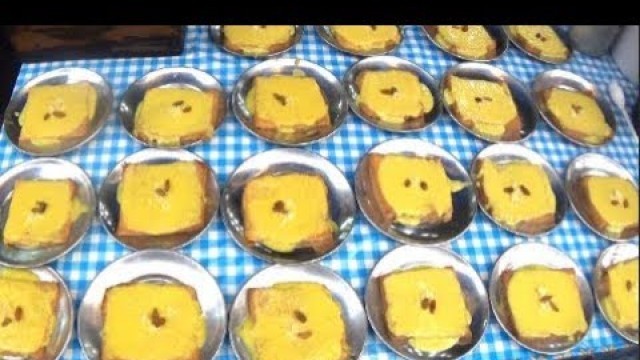 'Indian Sweets / LAKHNAWI SHAHI TUKDA | Zakaria Street, Kolkata, WB, India | Street Food Of India Veg'