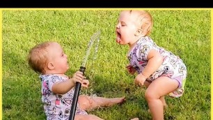 'Funny Babies Playing With Water || Baby Outdoor Videos'