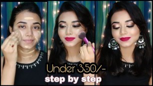 'How to do Parlour Makeup at Home || Step by Step Makeup Tutorial | All Products Under 350 Rs.'