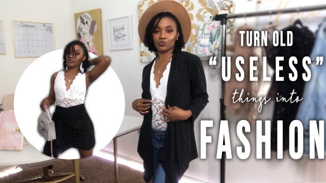 'Watch me turn my OLD \"USELESS\" things and make it FASHION! | NO SEWING | Super EASY DIY | Tiece TV'