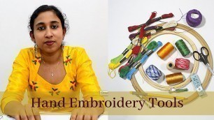 'EP# 1 Hand Embroidery for Beginners: Tools used for hand Embroidery # Malayalam # English Subtitle'