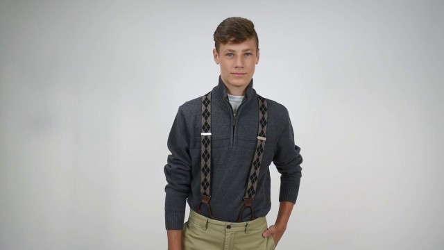 'Argyle Button-On Suspenders (Brown)'