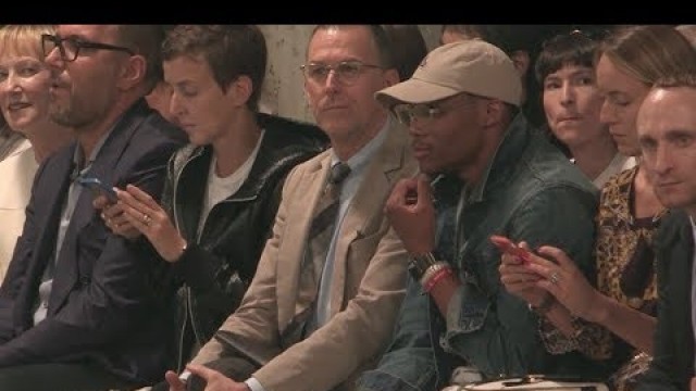 'Whoopi Goldberg and Russell Westbrook front row of Thom Browne Fashion Show'