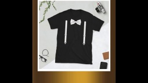 'Bow Tie With Suspenders T Shirt - Bowtie For Weddings - Kids Tuxedo Shirt - Funny Wedding - Party...'