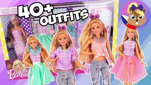 'Barbie fashion show | 40 různých outfitů s šaty, tričky a sukněmi | Ukázka'