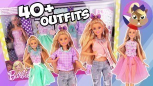 'Barbie fashion show | 40 různých outfitů s šaty, tričky a sukněmi | Ukázka'