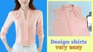 'Cắt may Áo kiểu cổ xẻ V, ly xếp cực thời trang |shirt design |basic Sewing techniques |'