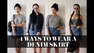 '4 Ways to Style a Denim Skirt'