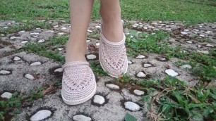 'Cách móc giày sục thời trang - How to crochet fashion slipper'