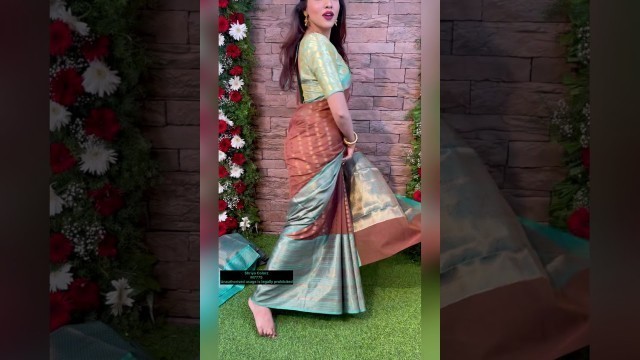 'Brown with green colour saree |2099 Rs Fashion\'R | Book immediately | what\'s app+91 8129794039'