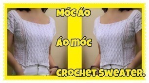 'P1 CÁCH MÓC ÁO cổ U VUÔNG Thời trang CROCHET SWEATER Fashion Square NECK Free Tutorial LYPHUONG'