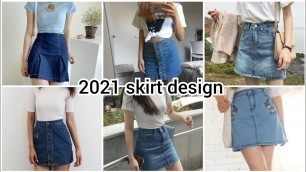 'Beautiful Skirt Design 2021 | Skirt With Tops |denim skirt outfit |#skirt​ #tops​ #2021 |Jeans skirt'