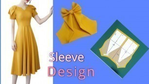 'Thiết kế Đầm Tay nơ liền cực thời trang |Sewing dress tutorial |Sleeve design |'