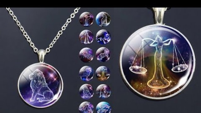 '12 Zodiac Signs Glass Dome Constellations Pendant Necklace Fashion Jewelry Women Virgo Cancer Cancer'