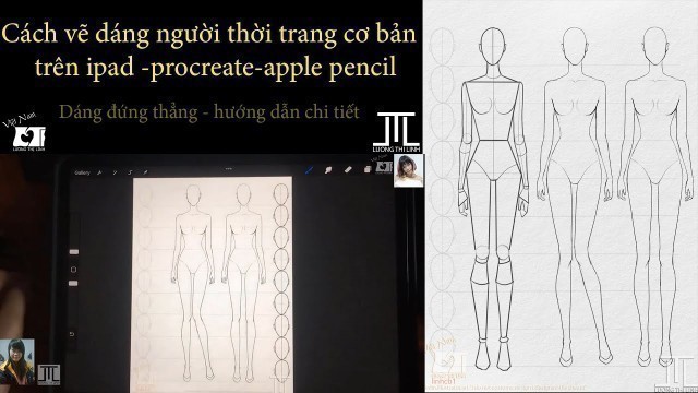 'Cách vẽ dáng người thời trang trên ipad procreate apple pencil'