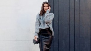 'Trends Leather Skirts Fashion Style in Winter'