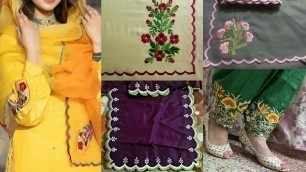 'Machine Embroidery Punjabi Suit || Embroidery Design || Cutwork Embroidery || Kadai Wale Suit Design'