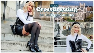 'CROSSDRESSER IN PUBLIC - Passing Through College Campus | In Beautiful Black Dress from AliExpress |'