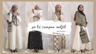 '7 Outfits Go To Campus: Skirt Edition // Simple & Basic Hijab Lookbook #ootd #fashion'