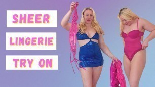 'Pink lingerie fashion show try on haul'