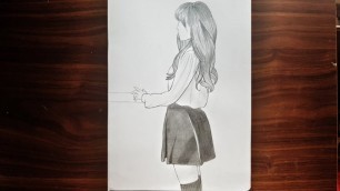 'How to draw a Girl pencil Sketch \"kpop Fashion\"'