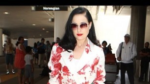 'Dita Von Teese Commits Fashion Faux Pas At LAX'