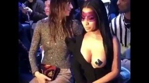 'Nicki Minaj at Paris Fashion Show Wears One Breast Out Like Lil Kim'