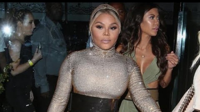 'Lil\' Kim undergarments in sheer sparkle bodysuit at BET Awards'