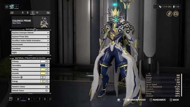 'warframe 3 skins EQUINOX PRIME fashion frame'