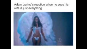 'Adam Levine reacting to his wife Victoria Secret Taylor Swift (live)'