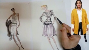 '패션일러스트 [ Fashion Illustration]- Knit wear, Fashion Drawing, Fashion Sketches'