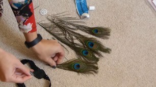 'How to make a 1920\'s Peacock Feather headband tutorial - Easy and Fast DIY - Millinery Headpiece'