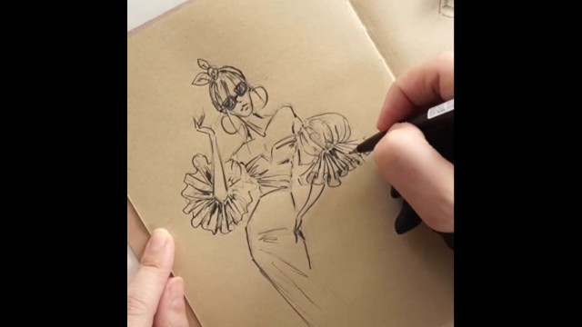 'Fashion sketch tutorial by ZEYNEP DENIZ-puff slv w/ruffles'