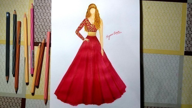 'Fashion Illustrations:How to draw gorgeous dress'