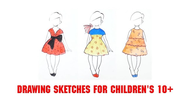 'Drawing Sketches For Children\'s 10+ - How to Draw a dress baby flower  #36'