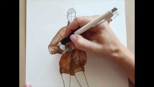 'Fashion sketching  Видео урок по созданию fashion sketch свитера'