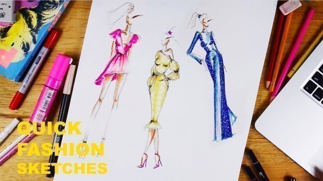 'QUICK FASHION SKETCHES - A TIME LAPSE| Lucy Garland'