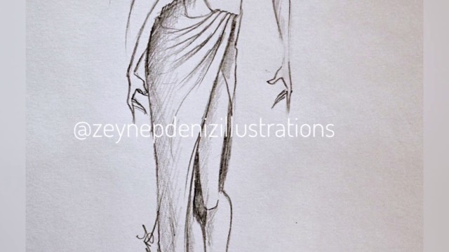 'Fashion sketch tutorial by ZEYNEP DENIZ- pencil sketches'