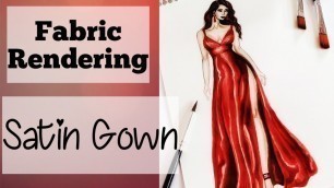 'How to draw Satin | Satin Gown | Fashion Illustration'