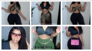 'FASHION NOVA CURVE  | Tying a Scarf 10 Ways | Gina Jyneen'